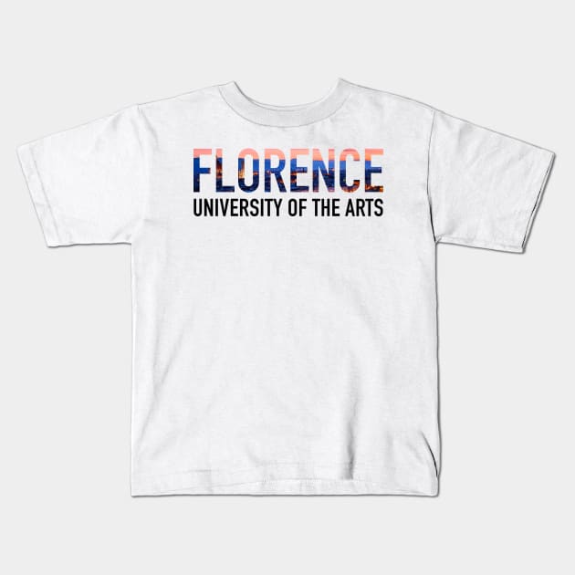 Florence University of the Arts Kids T-Shirt by aterkaderk